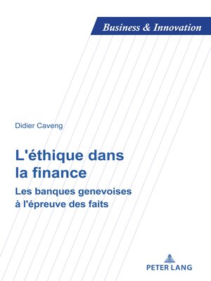cover image of L'éthique dans la finance
